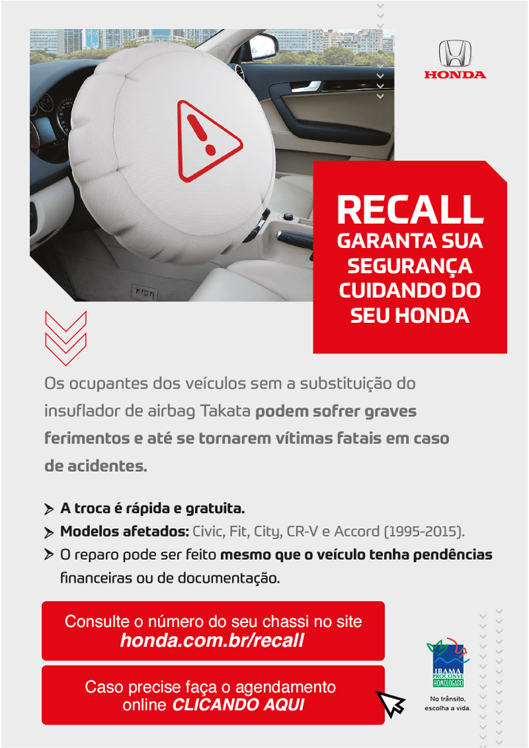 Cuide do seu Honda para sua segurança